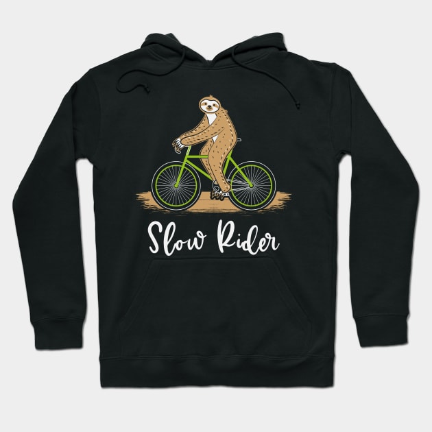 SLOTH / BIKING GIFT: Slow Rider Bicycle Riding Hoodie by woormle